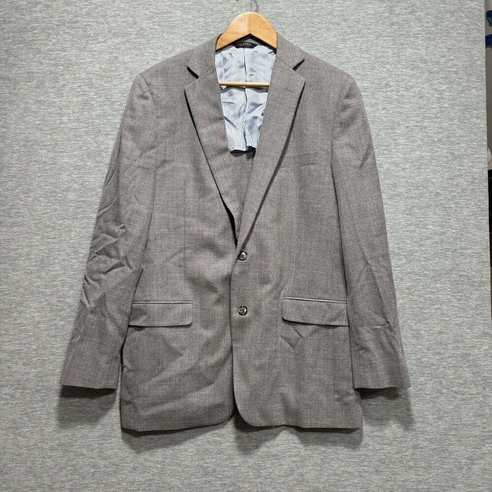 Brooks Brothers Fitzgerald REDA Hopsack Wool Half Lined Blazer Gray 41L $548
